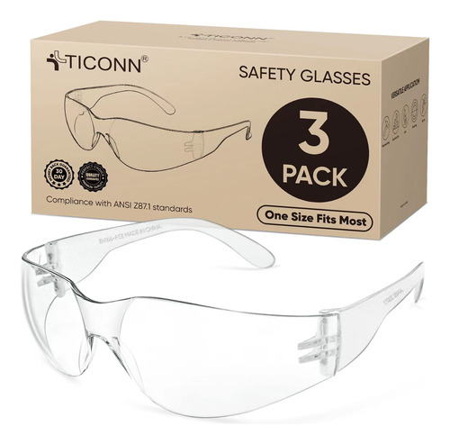 Ticonn Paquete De 3 Lentes De Seguridad Transparentes Para H