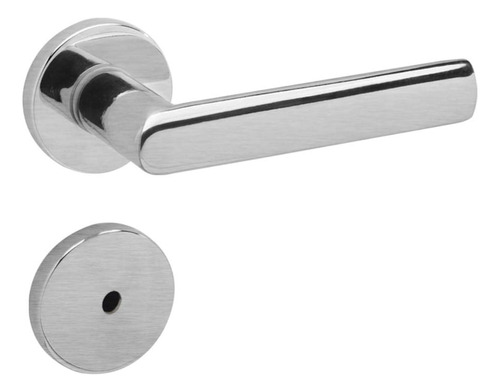 Conjunto Fechadura 880 La Fonte Banheiro Inox Lixado Cor Prateado