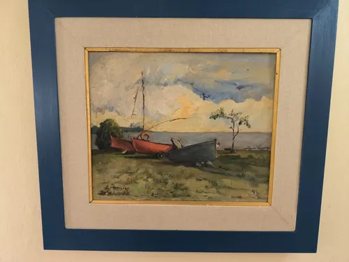 Cuadro Pintura Óleo De Nelson Barreiro - Artista Uruguayo (Usado)