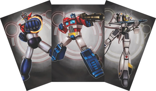 Nuevo 3 Posters Jumbo Optimus Mazinger Macross Robotech 80s (Usado)