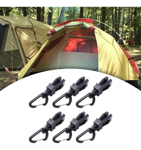 2 X 6 Pçs Grampos De Lona Com Mosquetão Clipes De Corda De