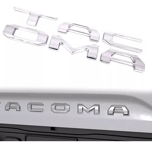 Letras Cromadas 3d Compatible Tacoma Tapa Caja Batea 2024