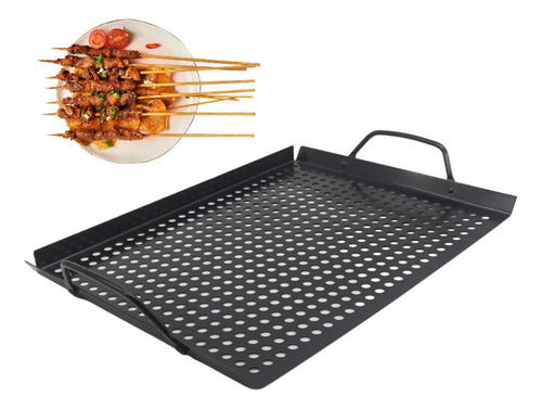Plato Para Parrilla De Barbacoa, Sartén Con Agujeros,