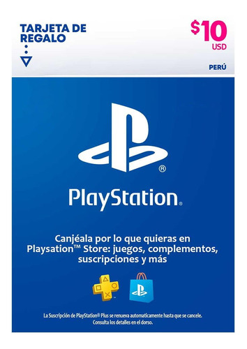 Tarjeta Gift Card Psn 10$ Peru Fisico