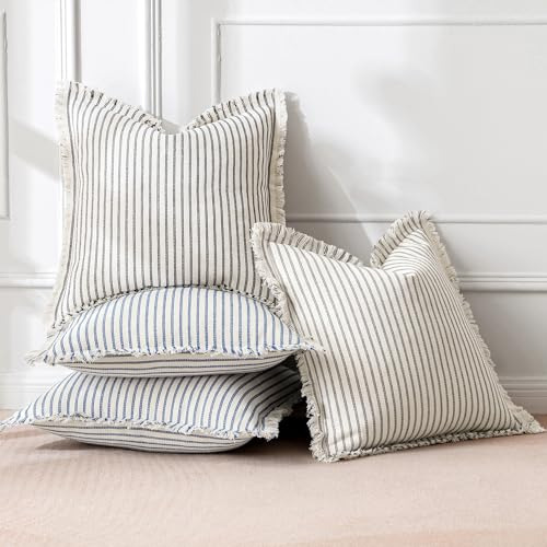 Funda De Almohada Gris Miulee Pack De 2 De 18x18 Pulgadas Co