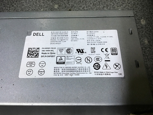 Fuente De Poder Dell Hu290em-01 Gris (Usado)