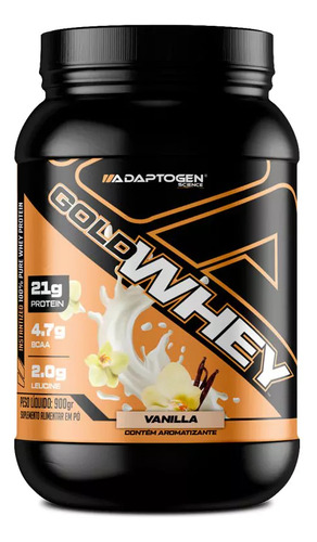 Gold Whey 900g Adaptogen Pote 100% Whey Protein Concentrado Sabor Baunilha