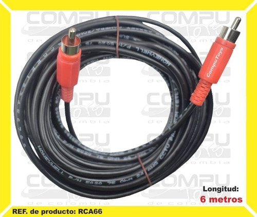 Cable Rca 1x1 Estándar M-m 6 Mts Ref: Rca66 Computoys Sas