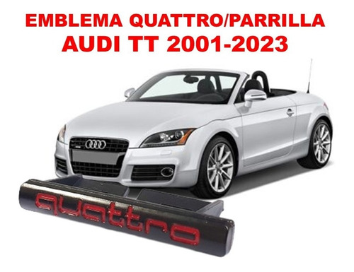 Emblema Quattro/parrilla Audi Tt 2001-2023 Negro/rojo