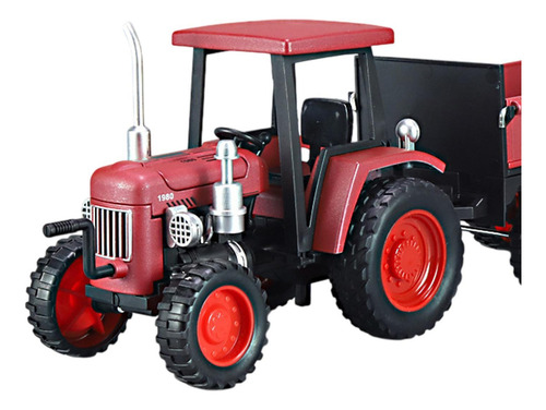 Tractor De Juguete A Escala 1:24, Vehículo De Rojo