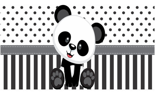 Painel Lona Banner Panda Baby 100x70cm Festa Aniversário