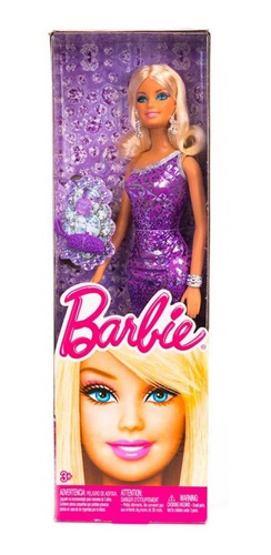 Barbie Glitz  Bello Vestido Morado Brillante La Mas Buscada