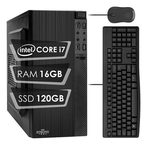 Pc Computador Intel Core I7 16gb Ssd 120gb+ Kit Strong Tech