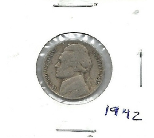Moneda De Usa  Five Cents 1942  Jefferson Níquel