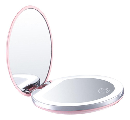 Espelho Compacto Com Luz Led, Espelho De Aumento Rosa Roxo
