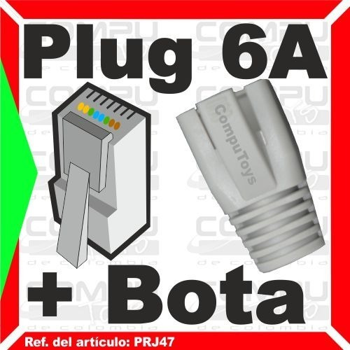 Imagen 5 de 6 de Plug Rj-45 Modular+ Bota Cat-6a Ftp Ref: Prj47 Computoys Sas