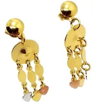 Comprar Aros De Oro 18k Laminado Aritos Colgantes Corazon Para Mujer