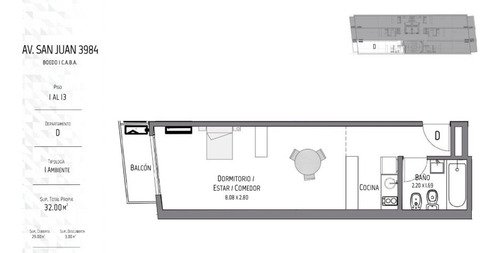 1 Ambiente | Av. San Juan Al 3900