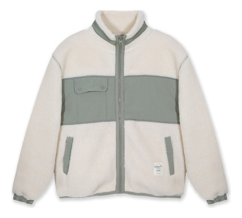 Polar Mujer Sherpa Verde Cierre Completo Wappy
