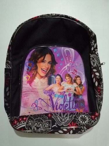 Morral Escolar Grande Violetta Serie Disney 38cmx30cm Negro