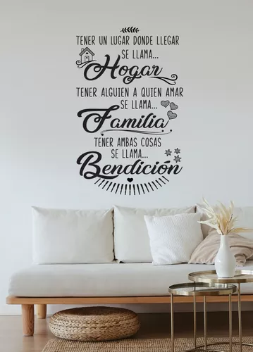 Vinilos Decorativos De Pared Decoracion Para Sala Habitacion Frases Familia  NEW