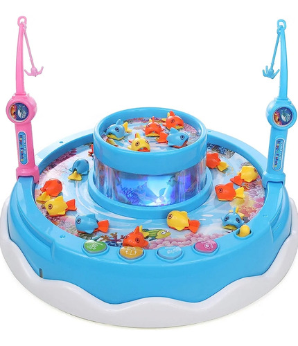 Juguete Mesa De Pesca Giratoria Con Luces Y Sonido Infantil