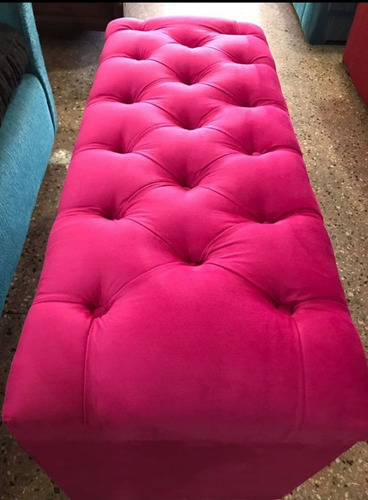 Imagen 2 de 6 de Baulera Capitone En 140x40, Material Pana Chenille O Alpha