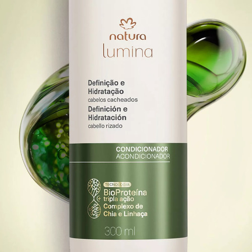 Natura Lumina Kit Shampoo+ Cond+ Creme Pentear Cab Cacheados