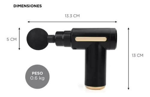 Pistola Inalámbrica 6 Niveles Masajeadora Cervical Cuerpo Negro