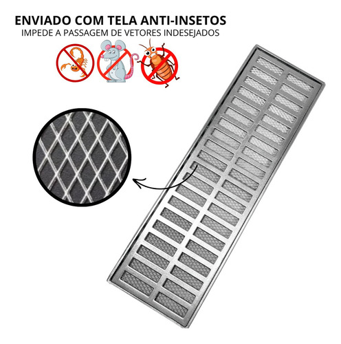 Ralo Alumínio 15x50 Com Tela P/ Quintal E Varanda
