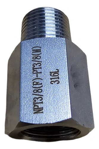 Adaptador Hembra 3/8 Npt A Macho 3/8 Bsp Inox