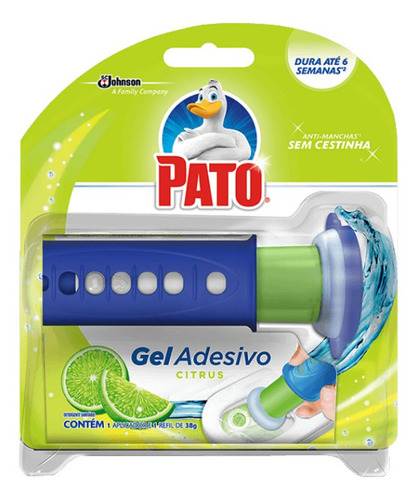 Gel Adesivo Limpador Sanitário Pato Citrus Aplicador + Refil