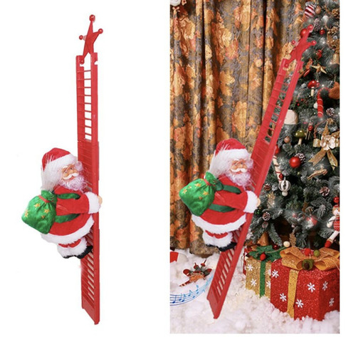 Juguete Colgante Santa Claus Sube Baja Escalera Adorno Arbol