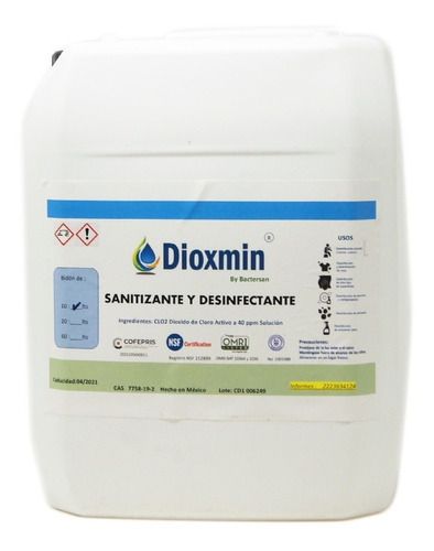 Desinfectante Sanitiza Dioxmin Mata 99.9% Bacterias 10 Ltos