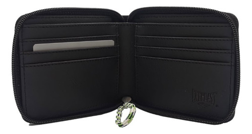 Billetera Everlast Con Cierre - Para Tarjeteros Y Billetes Eve 27808.1 Negro Liso