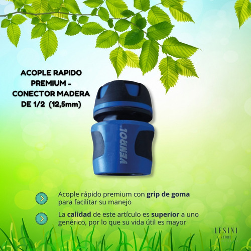 Imagen 3 de 9 de Acople Rápido Premium - Conector Manguera De 1/2 (12,5mm)