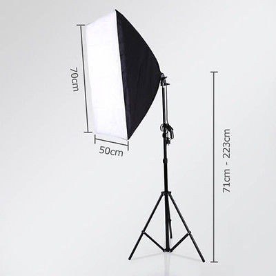Kit 2 Softbox 50x70 Brazoboom 8 Focos Led 2 Tripiés Sandbag