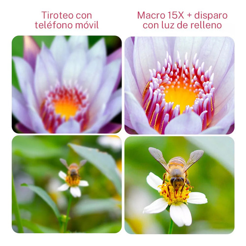T, Lente Teléfono Macro 15x Con Clip Luz Relleno