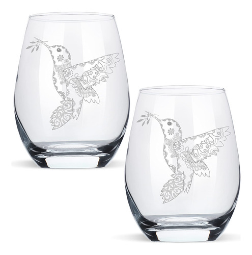 Geiserailie Copa Vino Tallo Colibri Vidrio Rama Navidad Taza