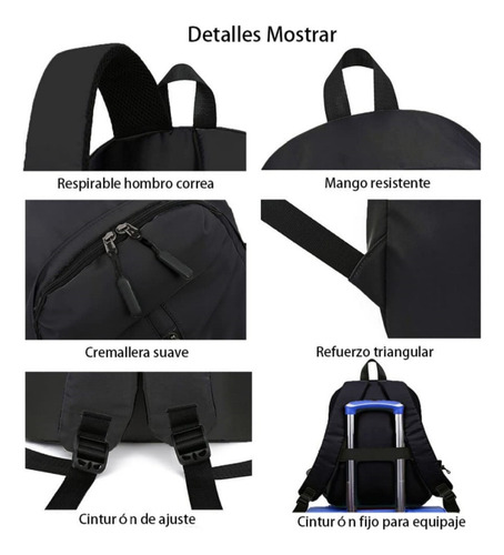 Mochila Para Hombre Portátil 35l Gran Capacidad Mochila Antirrobo Hombre Con Puertos Usb Compartimento Múltiple Mochila De Viaje Nylon Impermeable