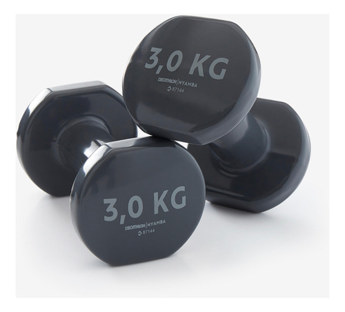 Par De Mancuernas Gris 3 Kg Fitness Gym Pilates Domyos