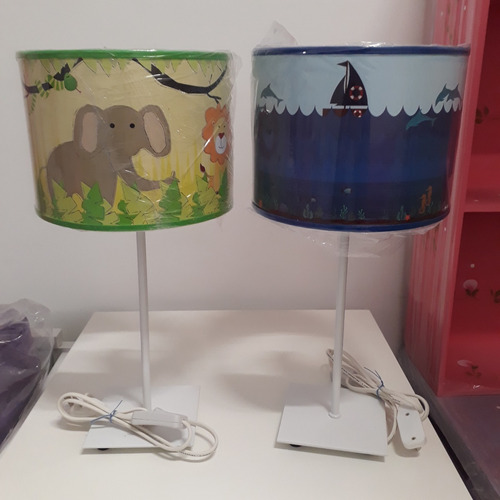 Imagen 2 de 3 de Velador Con Pie Base Metalica Vinilo Infantil Juvenil