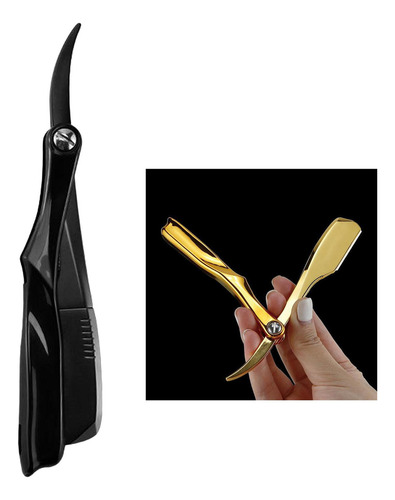 Maquinilla De Afeitar Recta De Barbero Profesional Negro