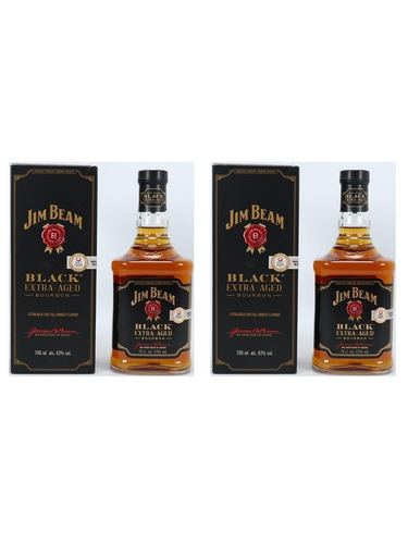  Estuche Whisky Jim Beam Black Extra Aged X750cc X2 Unidades