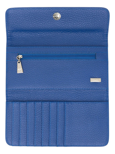 Cartera De Bolsillo Seda Pineda Covalin Diseño Quetzalcóatl Color Azul