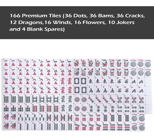 Juego De Juegos De Gustaria American Mahjong, 166 Azulejos 4