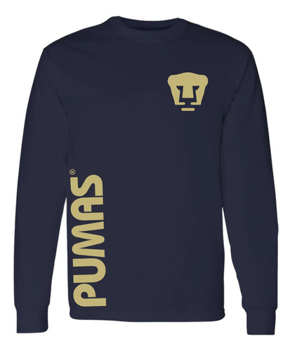 Playera Deportiva M Larga Hombre Pumas Unam Retro Dorado Vin