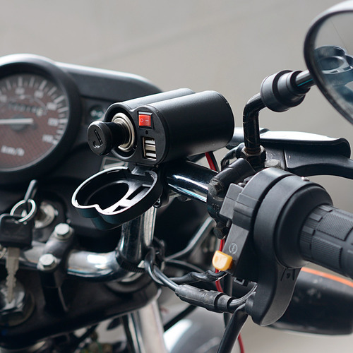 Cargador Usb Para Motocicleta, 12 V, Doble Conector Usb, Imp