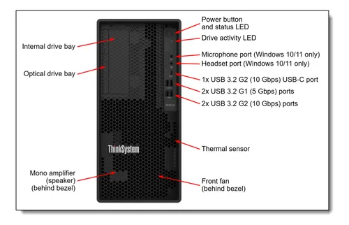 Servidor Lenovo Thinksystem St50 V2 Intel Xeon E-2324g 16gb