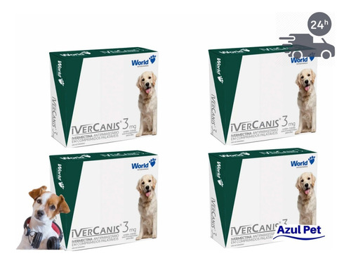 Remedio Para Carrapato Cachorro Pequeno Porte Kit 4 Un. 3mg